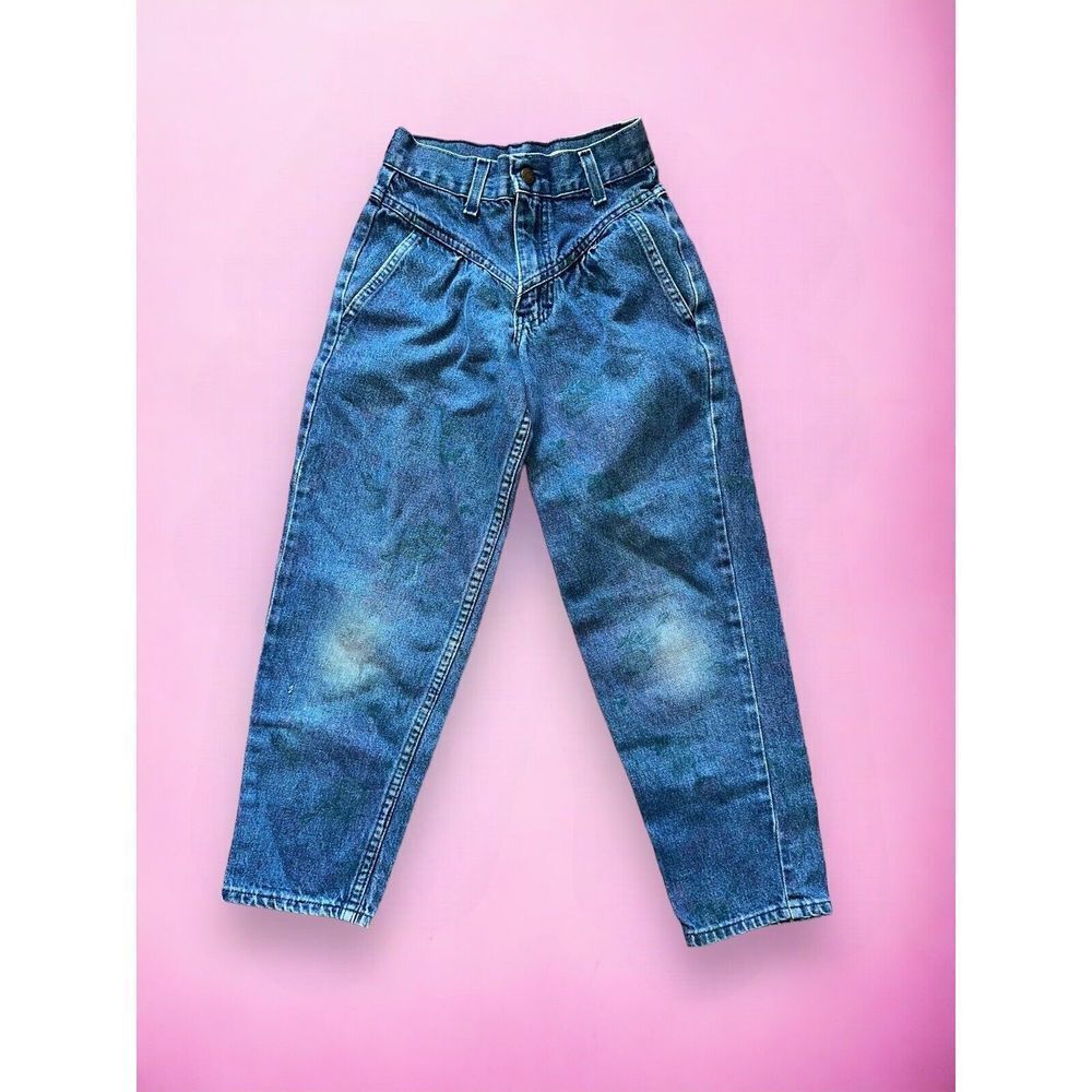 Vintage 80’s 90’s Smacs High Waisted Denim Cotton Blend Jeans Kids Girls Sz 8